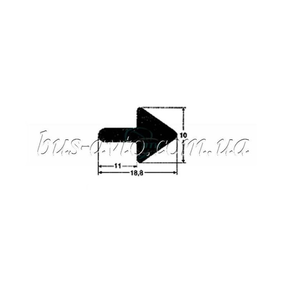 Уплотнитель двери Пр-074 (стрелка) (1м=0,065кг)